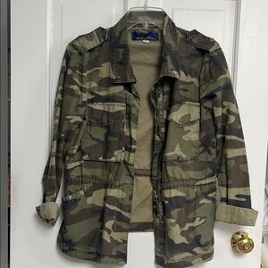 Blue Rair Olive Women’s Camouflage Military Jacket Size S